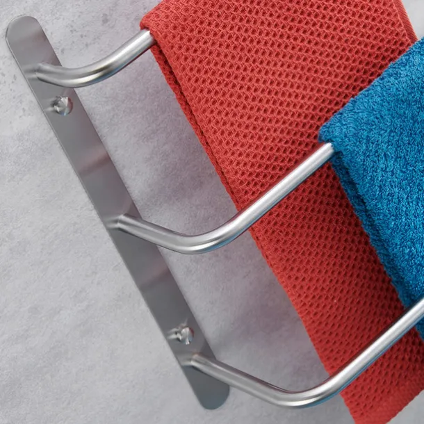 Bathroom Towel Bar Multilayer Bathroom Shelf Contemporary Polished Stainless Steel Bathroom 3-tier Towel Bar Wall Mounted 45/60 cm