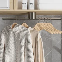 Bathroom Towel Bar Perforated Free Space Aluminum Towel Rack Extremely Simple Light Luxurious Towel Storage