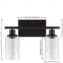 Bathroom Vanity Light Fixture, Matte Black Gold Finish Wall Sconce, Modern Wall Sconce with Bubble Glass Shade, Vintage Wall Sconce, For Mirror, Living Room, Bedroom, Hallway, E26 Base 110-240V