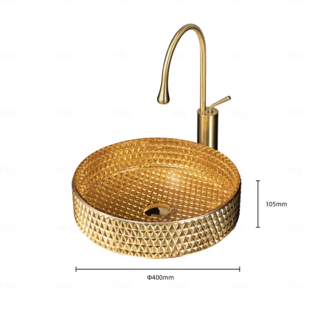 Bathroom Vessel Sink Round Contemporary Plating Glass Vessel Sink And Chrome Finish Waterfall Faucet Combo