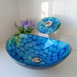 Bathroom Vessel Sink Set Rectangular 16