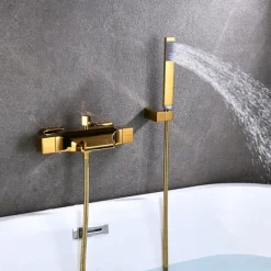 Bathtub Faucet - Contemporary Electroplated Wall Mounted Ceramic Valve Bath Shower Mixer Taps
