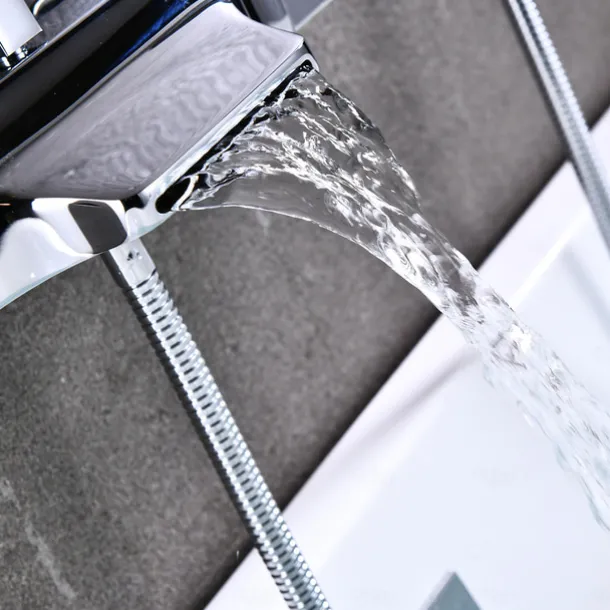 Bathtub Faucet - Contemporary Electroplated Wall Mounted Ceramic Valve Bath Shower Mixer Taps