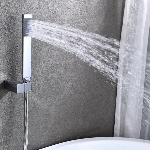 Bathtub Faucet - Contemporary Electroplated Wall Mounted Ceramic Valve Bath Shower Mixer Taps