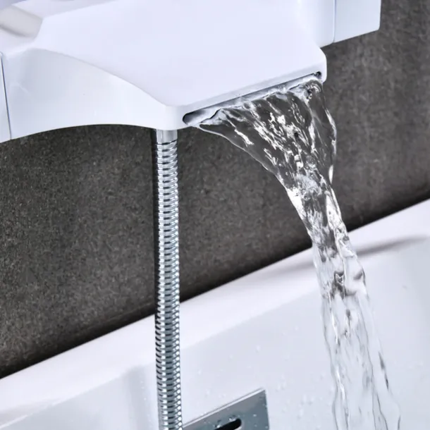 Bathtub Faucet - Contemporary Electroplated Wall Mounted Ceramic Valve Bath Shower Mixer Taps