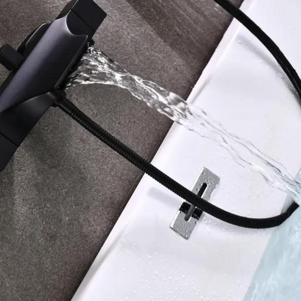 Bathtub Faucet - Contemporary Electroplated Wall Mounted Ceramic Valve Bath Shower Mixer Taps
