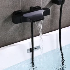 Bathtub Faucet - Contemporary Electroplated Wall Mounted Ceramic Valve Bath Shower Mixer Taps
