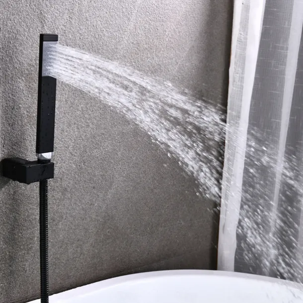 Bathtub Faucet - Contemporary Electroplated Wall Mounted Ceramic Valve Bath Shower Mixer Taps