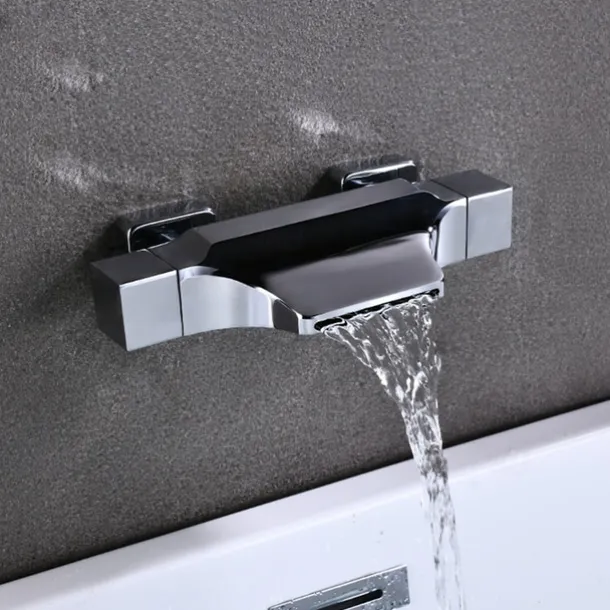Bathtub Faucet - Contemporary Electroplated Wall Mounted Ceramic Valve Bath Shower Mixer Taps