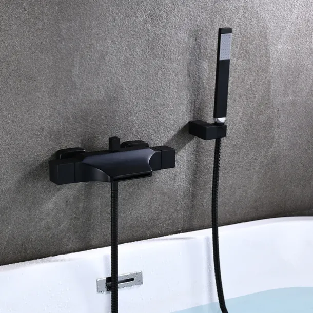 Bathtub Faucet - Contemporary Electroplated Wall Mounted Ceramic Valve Bath Shower Mixer Taps