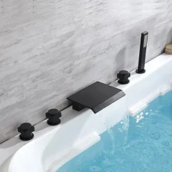 Bathtub Faucet - Contemporary Electroplated Roman Tub Ceramic Valve Bath Shower Mixer Taps