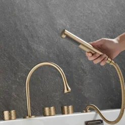 Bathtub Faucet - Contemporary Electroplated Roman Tub Brass Valve Bath Shower Mixer Taps