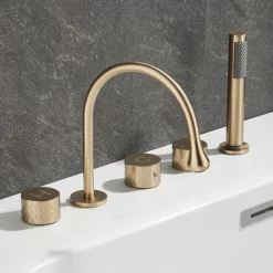 Bathtub Faucet - Contemporary Electroplated Roman Tub Brass Valve Bath Shower Mixer Taps