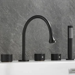 Bathtub Faucet - Contemporary Electroplated Roman Tub Brass Valve Bath Shower Mixer Taps