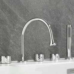 Bathtub Faucet - Contemporary Electroplated Roman Tub Brass Valve Bath Shower Mixer Taps