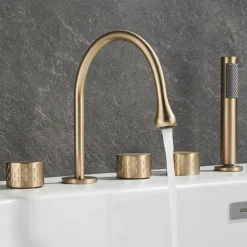 Bathtub Faucet - Contemporary Electroplated Roman Tub Brass Valve Bath Shower Mixer Taps