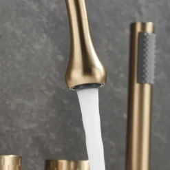 Bathtub Faucet - Contemporary Electroplated Roman Tub Brass Valve Bath Shower Mixer Taps