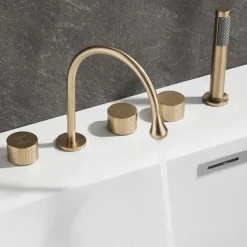 Bathtub Faucet - Contemporary Electroplated Roman Tub Brass Valve Bath Shower Mixer Taps