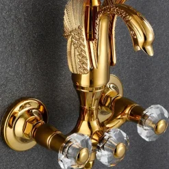 Bathtub Faucet - Contemporary Antique Brass Wall Installation Brass Valve Bath Shower Mixer Taps