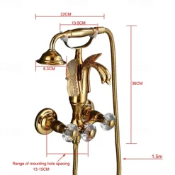 Bathtub Faucet - Contemporary Antique Brass Wall Installation Brass Valve Bath Shower Mixer Taps