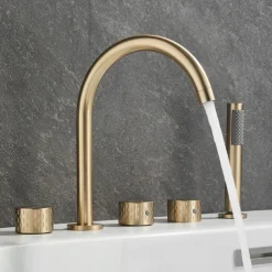 Bathtub Faucet - Contemporary Electroplated Roman Tub Brass Valve Bath Shower Mixer Taps