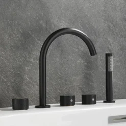 Bathtub Faucet - Contemporary Electroplated Roman Tub Brass Valve Bath Shower Mixer Taps