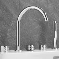 Bathtub Faucet - Contemporary Electroplated Roman Tub Brass Valve Bath Shower Mixer Taps