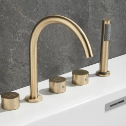 Bathtub Faucet - Contemporary Electroplated Roman Tub Brass Valve Bath Shower Mixer Taps