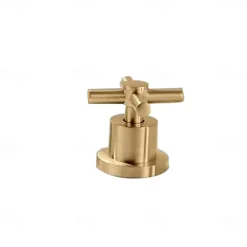 Bathtub Faucet - Contemporary Nickel Brushed Roman Tub Brass Valve Bath Shower Mixer Taps / Two Handles Four Holes