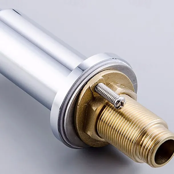 Bathtub Faucet 5 Hole Bathroom Tub Taps Deck Mounted, 3 Handle Sink Mixer Hot and Cold Bathroom Shower Faucets with Handshower Handheld Tap