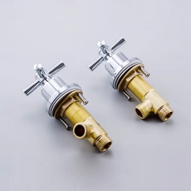 Bathtub Faucet 5 Hole Bathroom Tub Taps Deck Mounted, 3 Handle Sink Mixer Hot and Cold Bathroom Shower Faucets with Handshower Handheld Tap