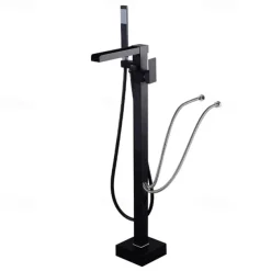 Bathtub Faucet - Minimalist Electroplated Free Standing Brass Valve Bath Shower Mixer Taps