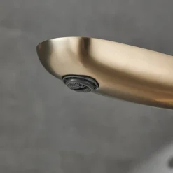 Bathtub Faucet Floor Mount Freestanding Tub Filler Brass High Flow Shower Faucets with Handheld Shower Mixer Taps Swivel Spout(Gun Grey/Brushed Golden)