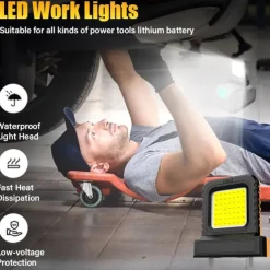 Battery Work Lights,High brightness Floodlight, Portable Flood Light, for Power Tool Batteries