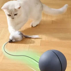 Battery-Operated Interactive Cat Toy Ball with Tracking MouseAutomatic Rolling Teaser For All Breeds Battery-Powered (BatteriesNot Included)