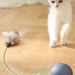 Battery-Operated Interactive Cat Toy Ball with Tracking MouseAutomatic Rolling Teaser For All Breeds Battery-Powered (BatteriesNot Included)
