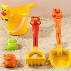 Beach Sand Buckets and Shovels Set - Beach Toys for Kids with Sand Molds Silicone Beach Sand Pails for Travel Kids and Toddlers
