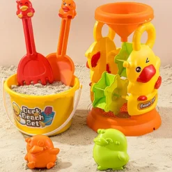 Beach Sand Buckets and Shovels Set - Beach Toys for Kids with Sand Molds Silicone Beach Sand Pails for Travel Kids and Toddlers
