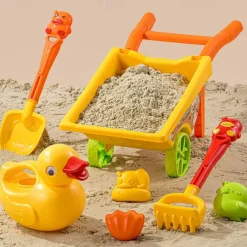 Beach Sand Buckets and Shovels Set - Beach Toys for Kids with Sand Molds Silicone Beach Sand Pails for Travel Kids and Toddlers