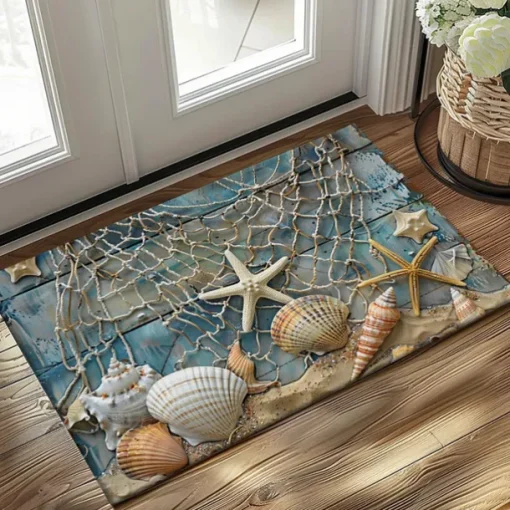 Beach Shells Doormat Kitchen Mat Floor Mat Non-Slip Area Rug Oil Proof Rug Indoor Outdoor Mat Bedroom Decor Bathroom Mat Entrance Rug
