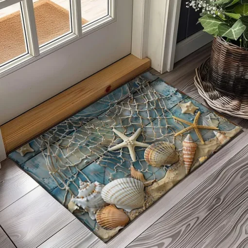 Beach Shells Doormat Kitchen Mat Floor Mat Non-Slip Area Rug Oil Proof Rug Indoor Outdoor Mat Bedroom Decor Bathroom Mat Entrance Rug