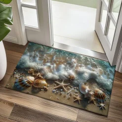 Beach Shells Doormat Kitchen Mat Floor Mat Non-Slip Area Rug Oil Proof Rug Indoor Outdoor Mat Bedroom Decor Bathroom Mat Entrance Rug