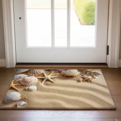 Beach Shells Doormat Kitchen Mat Floor Mat Non-Slip Area Rug Oil Proof Rug Indoor Outdoor Mat Bedroom Decor Bathroom Mat Entrance Rug