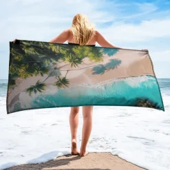 Beach Towel Comfy Blankets Love Sea Series Bath Towel Large 3D Print Pattern Towel Bath Towel Beach Sheet Blanket Classic 100% Micro Fiber