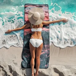 Beach Towel Comfy Blankets Love Sea Series Bath Towel Large 3D Print Pattern Towel Bath Towel Beach Sheet Blanket Classic 100% Micro Fiber