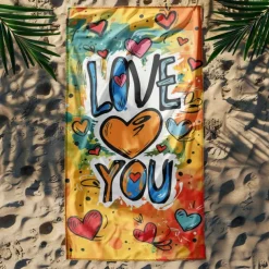 Beach Towel LGBT Love Series Large 3D Print Sea Pattern Towel Bath Towel Beach Sheet Blanket Classic 100% Micro Fiber Comfy Blankets
