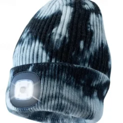 Beanie Hat Unisex with Light USB Rechargeable 4 LEDs Beanie Warm Knit Hat for Dad Father Men Women Husband Knitted Cap Christmas Gifts