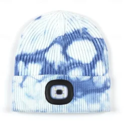 Beanie Hat Unisex with Light USB Rechargeable 4 LEDs Beanie Warm Knit Hat for Dad Father Men Women Husband Knitted Cap Christmas Gifts