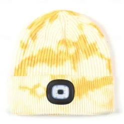 Beanie Hat Unisex with Light USB Rechargeable 4 LEDs Beanie Warm Knit Hat for Dad Father Men Women Husband Knitted Cap Christmas Gifts