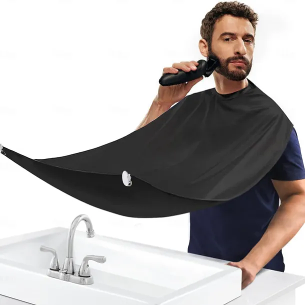 Beard Bib New Version Beard Catcher Apron for Shaving and Trimming Adjustable Neck Straps Hair Clippings Catcher Grooming Beard Apron for Men Beard & Mustache Care